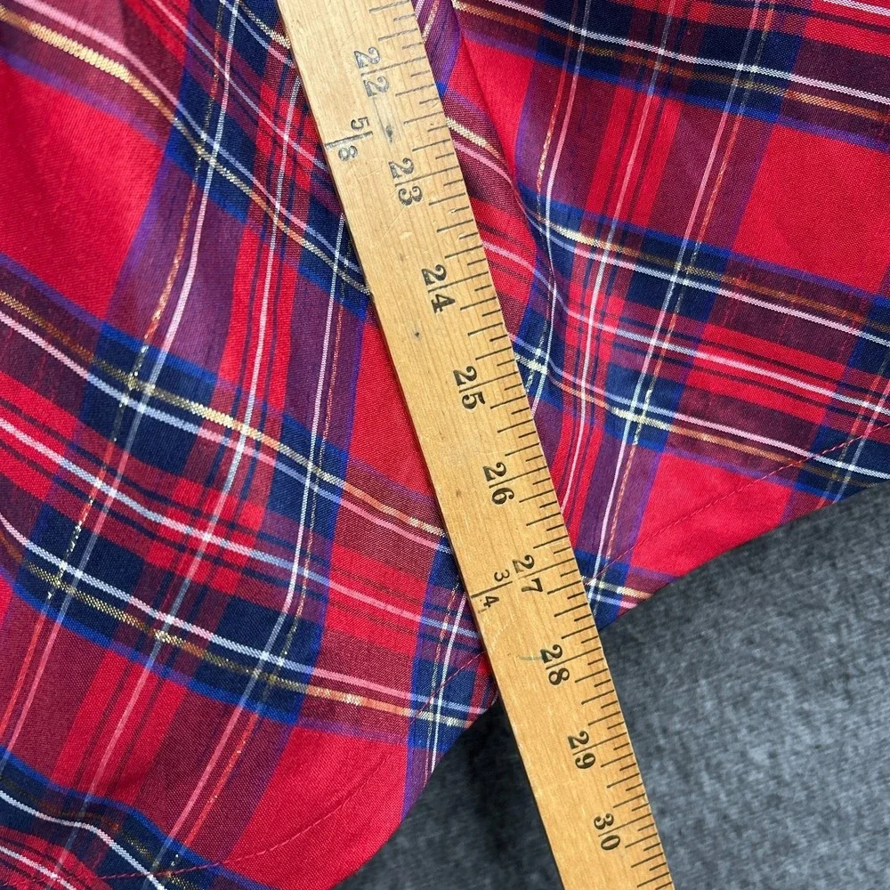 American Girl Truly Me Girl's Red and Blue Pretty Plaid Christmas Dress Size 8